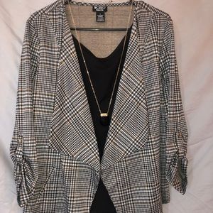 Lightweight Houndstooth Blazer Cardigan